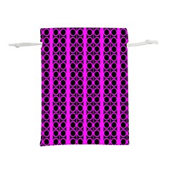 Circles Lines Black Pink Lightweight Drawstring Pouch (m) by BrightVibesDesign