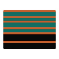 Black Stripes Orange Brown Teal Double Sided Flano Blanket (mini)  by BrightVibesDesign
