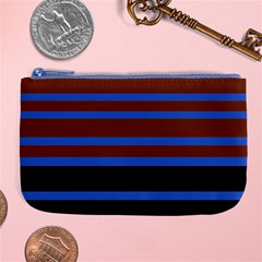 Black Stripes Blue Green Orange Large Coin Purse by BrightVibesDesign