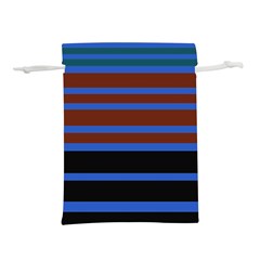 Black Stripes Blue Green Orange Lightweight Drawstring Pouch (m) by BrightVibesDesign