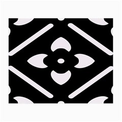 Pattern Flower Black Small Glasses Cloth (2 Sides) by HermanTelo