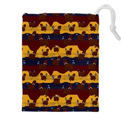 Turkey Pattern Drawstring Pouch (4xl) by bloomingvinedesign