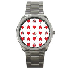 Heart Red Love Valentines Day Sport Metal Watch by HermanTelo