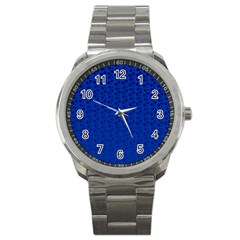 Background Polka Blue Sport Metal Watch by HermanTelo