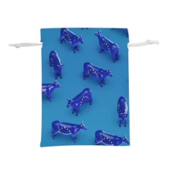 Cow Illustration Blue Lightweight Drawstring Pouch (m) by HermanTelo