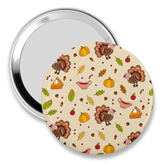 Thanksgiving Turkey Pattern 3  Handbag Mirrors by Valentinaart