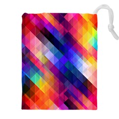Abstract Background Colorful Pattern Drawstring Pouch (5xl) by HermanTelo