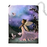 Little Fairy With Dove Drawstring Pouch (5XL) Front