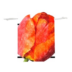 Tulip Watercolor Red And Black Stripes Lightweight Drawstring Pouch (s) by picsaspassion