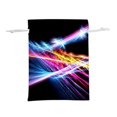 Colorful Neon Art Light Rays, Rainbow Colors Lightweight Drawstring Pouch (s) by picsaspassion