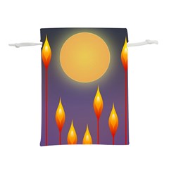 Night Moon Flora Background Lightweight Drawstring Pouch (s) by HermanTelo
