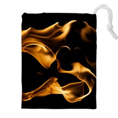 Can Walk On Volcano Fire, Black Background Drawstring Pouch (4xl) by picsaspassion