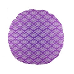 Pattern Texture Geometric Purple Standard 15  Premium Round Cushions by Mariart