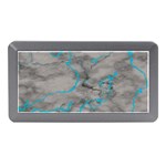 Marble light gray with bright cyan blue veins texture floor background retro neon 80s style neon colors print luxuous real marble Memory Card Reader (Mini) Front