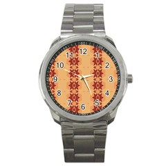 Brown Flower Sport Metal Watch by HermanTelo