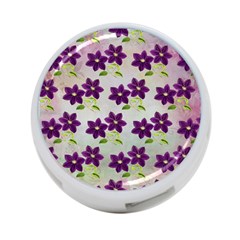 Purple Flower 4-port Usb Hub (two Sides) by HermanTelo