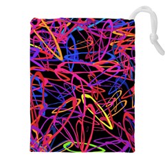 Abstrait Neon Colors Drawstring Pouch (5xl) by kcreatif