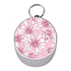Pink Flowers Mini Silver Compasses by Sobalvarro