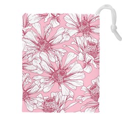 Pink Flowers Drawstring Pouch (5xl) by Sobalvarro
