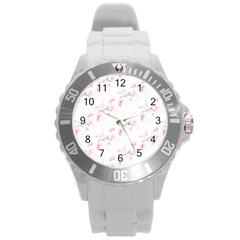 Pattern Orchidée Fleurs Round Plastic Sport Watch (l) by kcreatif