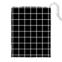 Pattern Carreaux Blanc/noir Drawstring Pouch (5xl) by kcreatif