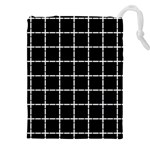Pattern Carreaux Blanc/Noir Drawstring Pouch (5XL) Front