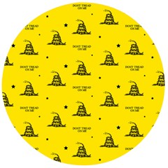 Gadsden Flag Don t Tread On Me Yellow And Black Pattern With American Stars Wooden Bottle Opener (round) by snek