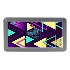 Retrowave Aesthetic Vaporwave Retro Memphis Triangle Pattern 80s Yellow Turquoise Purple Memory Card Reader (mini) by genx