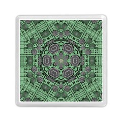 Bamboo Wood And Flowers In The Green Memory Card Reader (square) by pepitasart