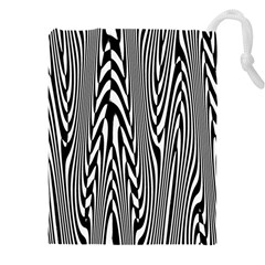 Abstrait Lignes Blanc/noir Drawstring Pouch (5xl) by kcreatif