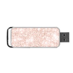 Rose Gold Pink Glitters Metallic Finish Party Texture Imitation Pattern Portable Usb Flash (one Side) by genx