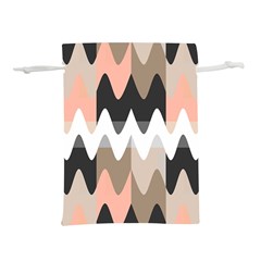 Pattern Abstrait Vagues Rose/noir/taupe Lightweight Drawstring Pouch (m) by kcreatif