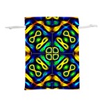 Pattern Geometric Glow Colors Lines Seamless Lightweight Drawstring Pouch (M) Back