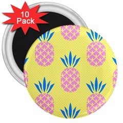 Summer Pineapple Seamless Pattern 3  Magnets (10 Pack)  by Sobalvarro
