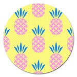 Summer Pineapple Seamless Pattern Magnet 5  (Round) Front