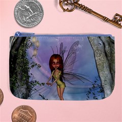 Cute Ittle Fairy With Ladybug Large Coin Purse by FantasyWorld7