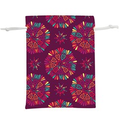 Circle Pattern  Lightweight Drawstring Pouch (xl) by designsbymallika