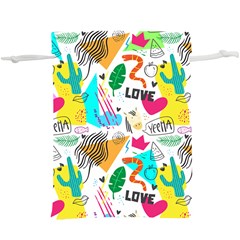Doodle Pattern  Lightweight Drawstring Pouch (xl) by designsbymallika