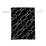 Black And White Ethnic Geometric Pattern Lightweight Drawstring Pouch (S) Back