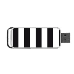 Black And White Large Stripes Goth Mime French Style Portable Usb Flash (one Side) by genx