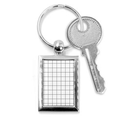 Aesthetic Black And White Grid Paper Imitation Key Chain (rectangle) by genx