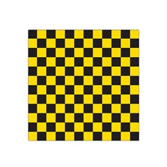 Checkerboard Pattern Black And Yellow Ancap Libertarian Satin Bandana Scarf by snek