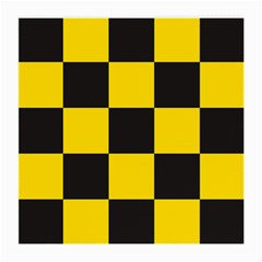 Checkerboard Pattern Black And Yellow Ancap Libertarian Medium Glasses Cloth (2 Sides) by snek