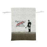 Banksy graffiti Original Quote Follow your dreams CANCELLED cynical with painter Lightweight Drawstring Pouch (M) Back