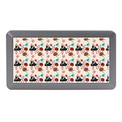 Retro Girls Dress In Black Pattern Memory Card Reader (mini) by snowwhitegirl