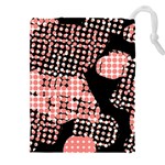 Abstrait Effet Formes Noir/Rose Drawstring Pouch (5XL) Front