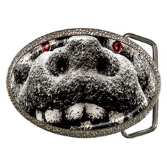 Monster Sculpture Extreme Close Up Illustration 2 Belt Buckles by dflcprintsclothing