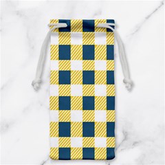 Diagonal Checkered Plaid Seamless Pattern Jewelry Bag by Wegoenart