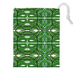 My Paint My Pallet Brocade Green Scarabs Drawstring Pouch (5xl) by ScottFreeArt