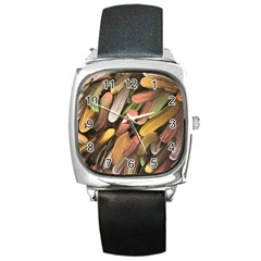 Texture Background Art Structure Square Metal Watch by Vaneshart